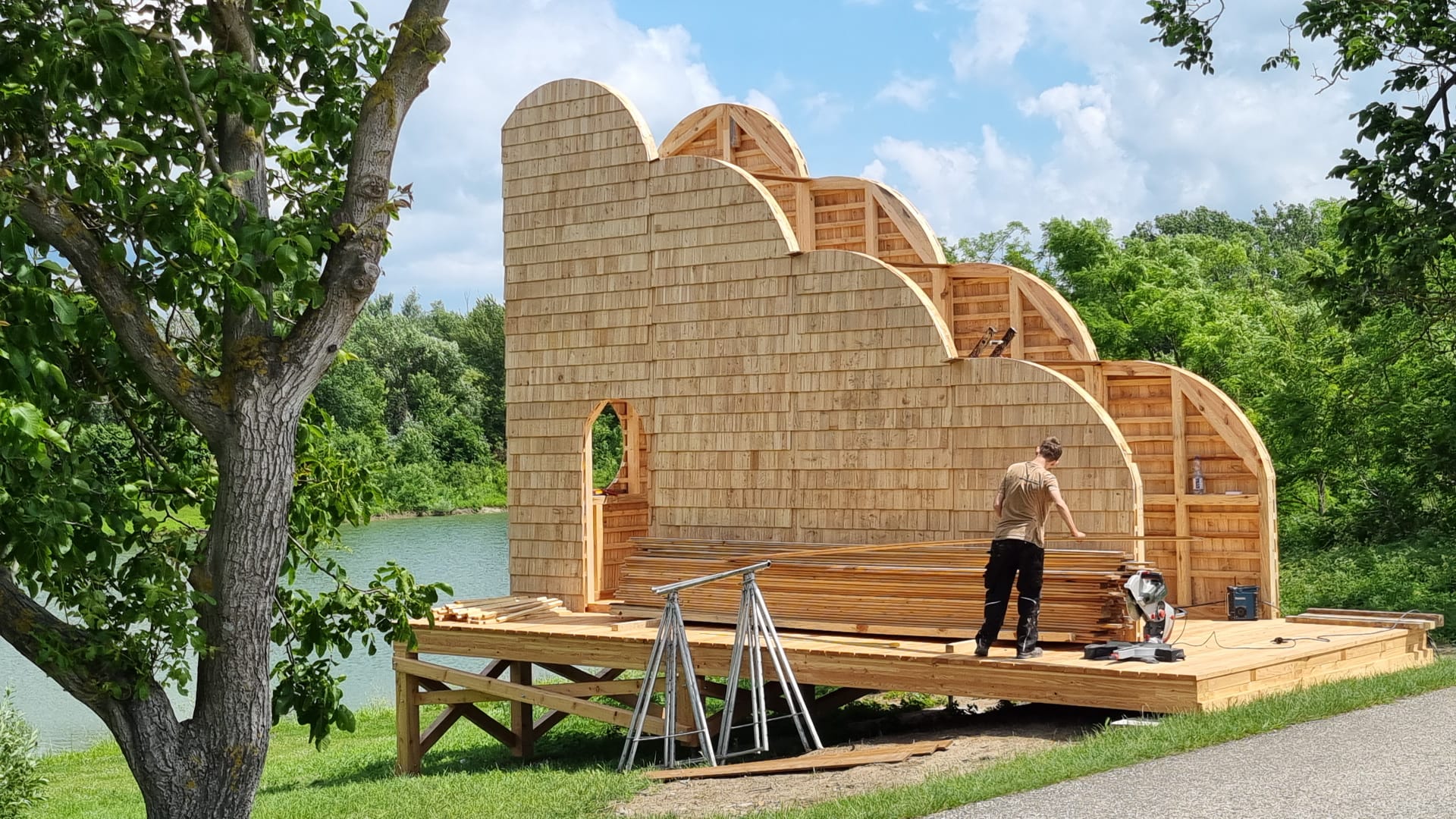 Raststation Radweg Iron-Curtain-Trail Pier 1/2 Badeteich Angern an der March